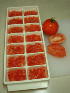 Freezing Tomatoes in Ice Cube Trays