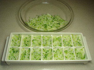 Zucchini ice cubes