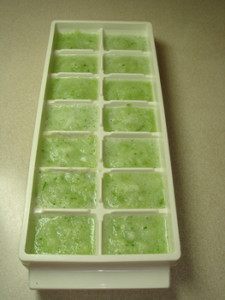 Cucumbers in Ice Cube Tray
