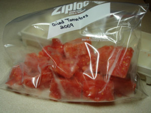 Packaging Tomato Ice Cubes for Freezer