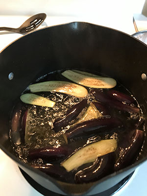 Eggplant in Boiling Water